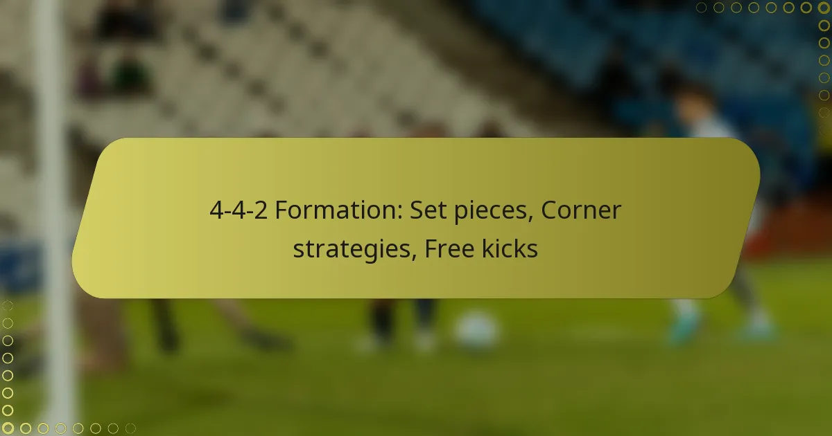 4-4-2 Formation: Set pieces, Corner strategies, Free kicks