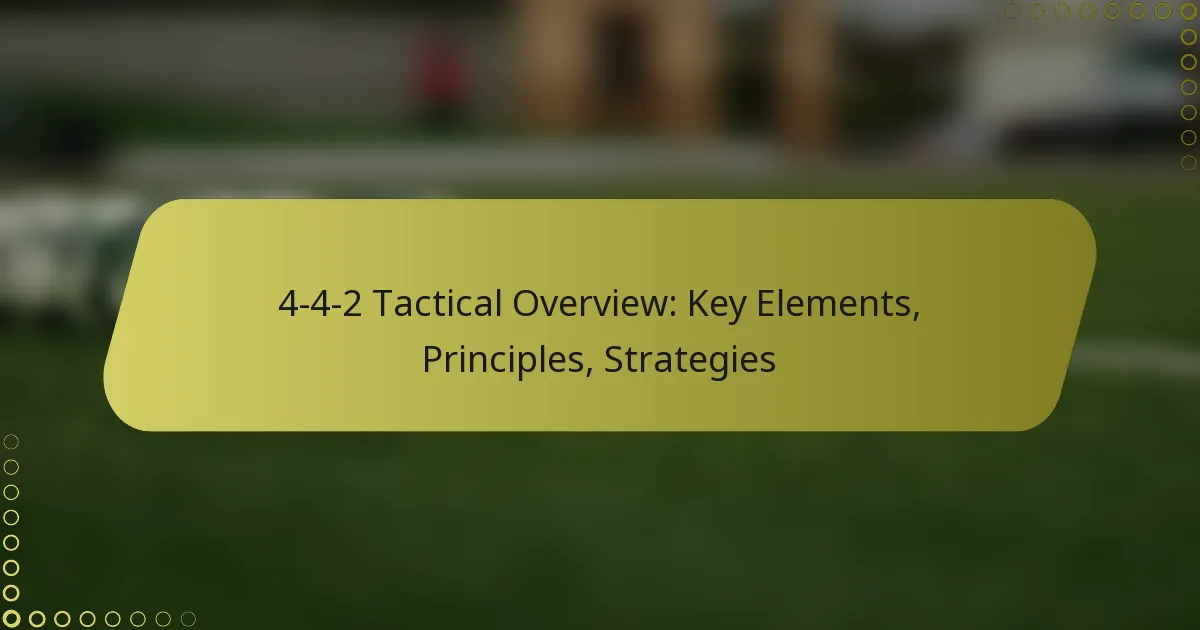 4-4-2 Tactical Overview: Key Elements, Principles, Strategies
