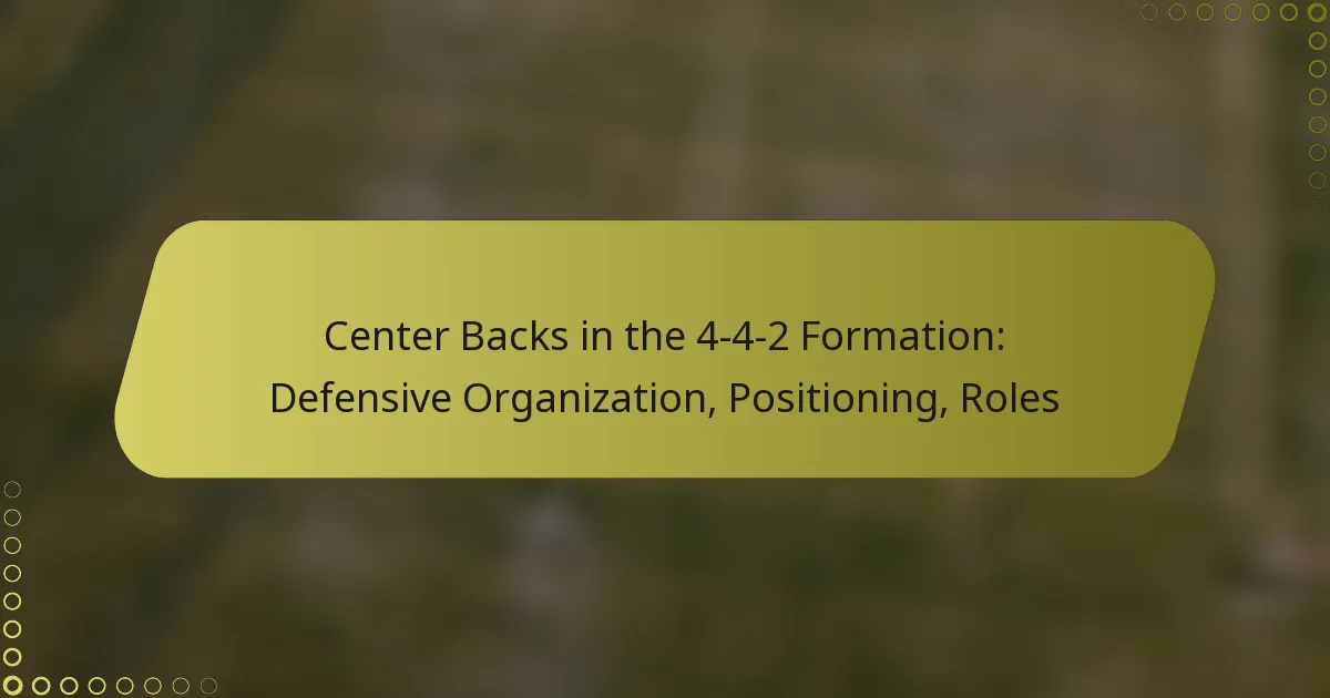 Center Backs in the 4-4-2 Formation: Defensive Organization, Positioning, Roles