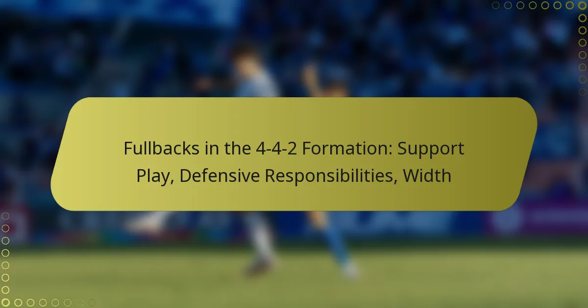 Fullbacks in the 4-4-2 Formation: Support Play, Defensive Responsibilities, Width