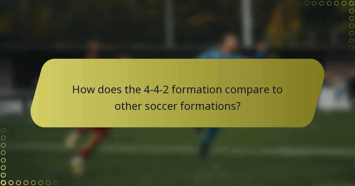 How does the 4-4-2 formation compare to other soccer formations?
