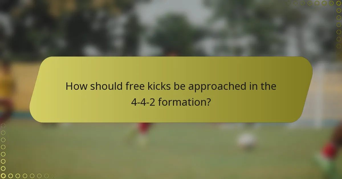 How should free kicks be approached in the 4-4-2 formation?
