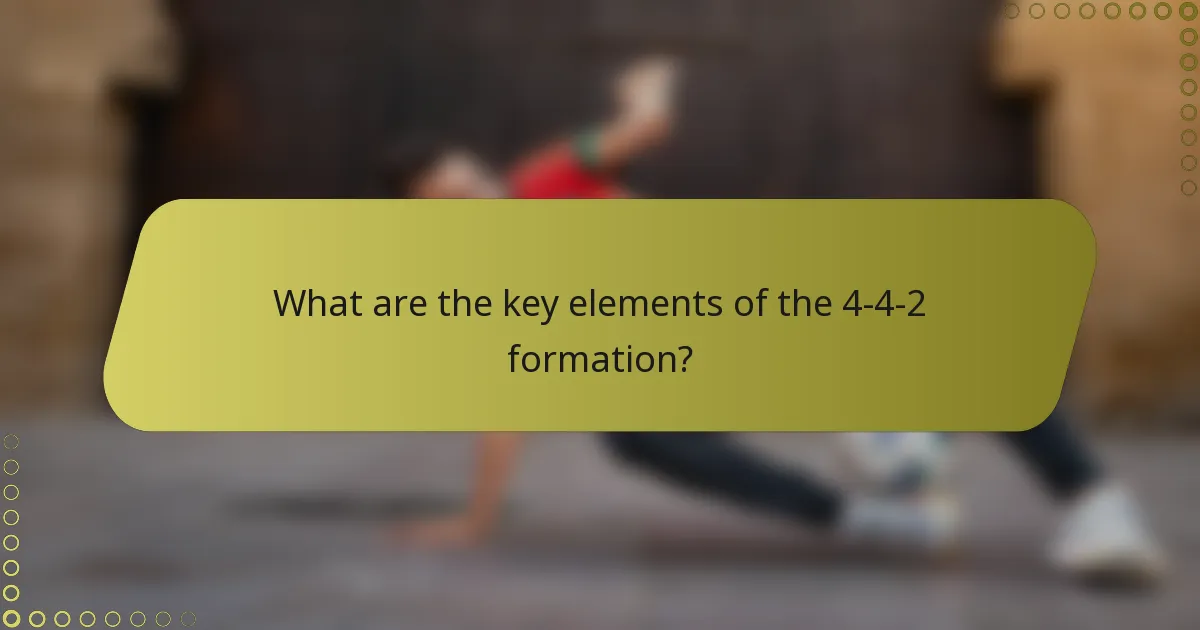 What are the key elements of the 4-4-2 formation?